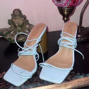 EGO Light Blue Strappy Heels